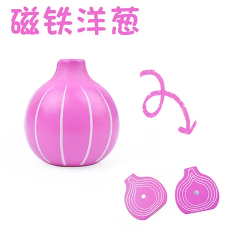 Chechele Montessori 3D Vegetable and Fruit Wooden Kitchen Toy Model Veg3D for Children Coordination Educational Toy