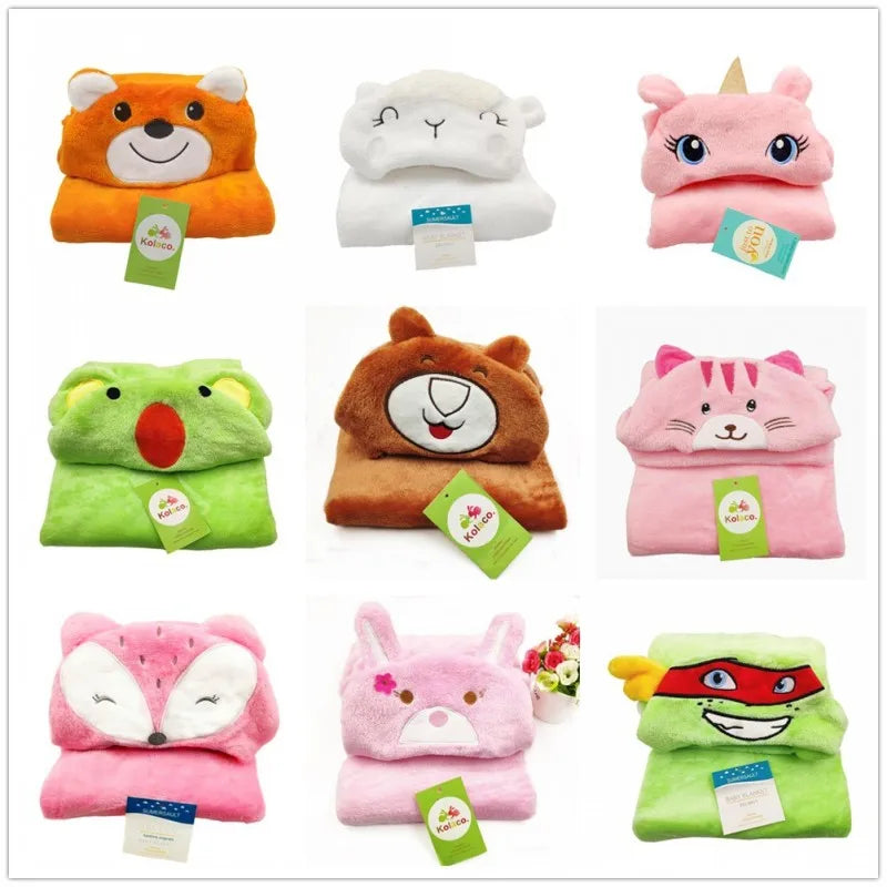 2024 New Flannel Baby Blanket 3D Animal 3D Cloak Children's Cartoon Bathtowel