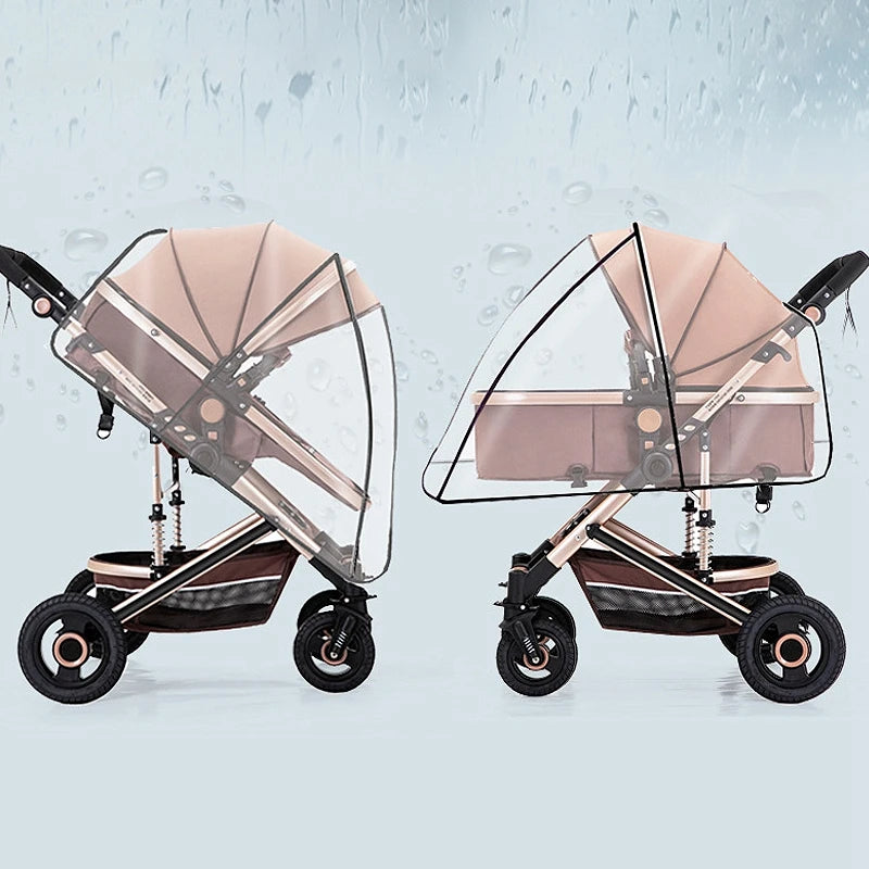 Stroller Rain Cover Transparent Wind Dust Shield Universal Trolley Umbrella Raincoat Baby Car Seat Cover Sunshade Breathable