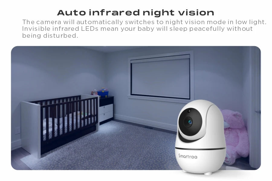 7" Video Baby Monitor, 720P HD Display, IPS , Support 2 HDCams, 24Hour Battery Life, 1000ft Range, Split mode