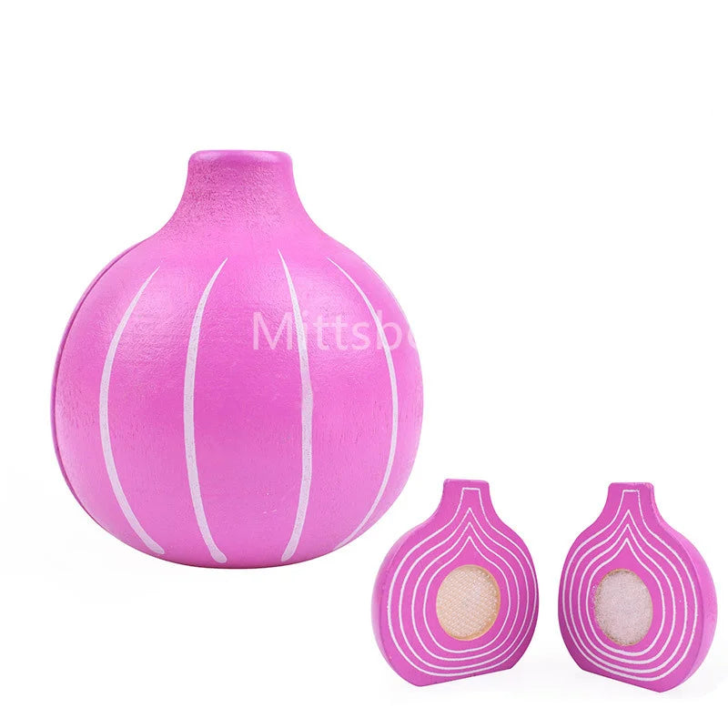 1Pcs Simulation Kitchen Cut Fruit Toys Paste Wooden Toy Chechele Food Fruit Vegetable Educational Toys Puzzle for Children Gifts