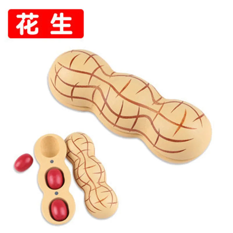 Chechele Montessori 3D Vegetable and Fruit Wooden Kitchen Toy Model Veg3D for Children Coordination Educational Toy
