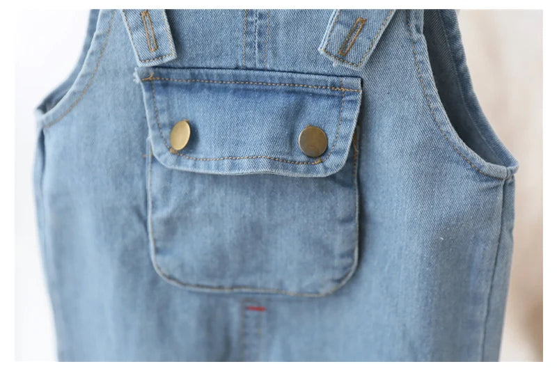 IENENS Baby Girls Overalls Kids Trousers Denim Dungarees Embroidery Butterfly Pants Toddler Infant  Jumpsuit 0-4 Years Clothes