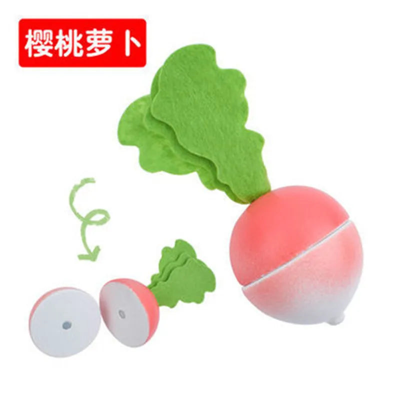 Chechele Montessori 3D Vegetable and Fruit Wooden Kitchen Toy Model Veg3D for Children Coordination Educational Toy
