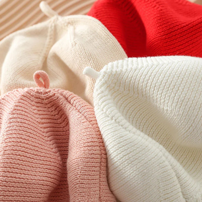 MILANCEL New Baby Knitting Berets Cotton Kids Cap Solid Newbron Korean Girls Hat