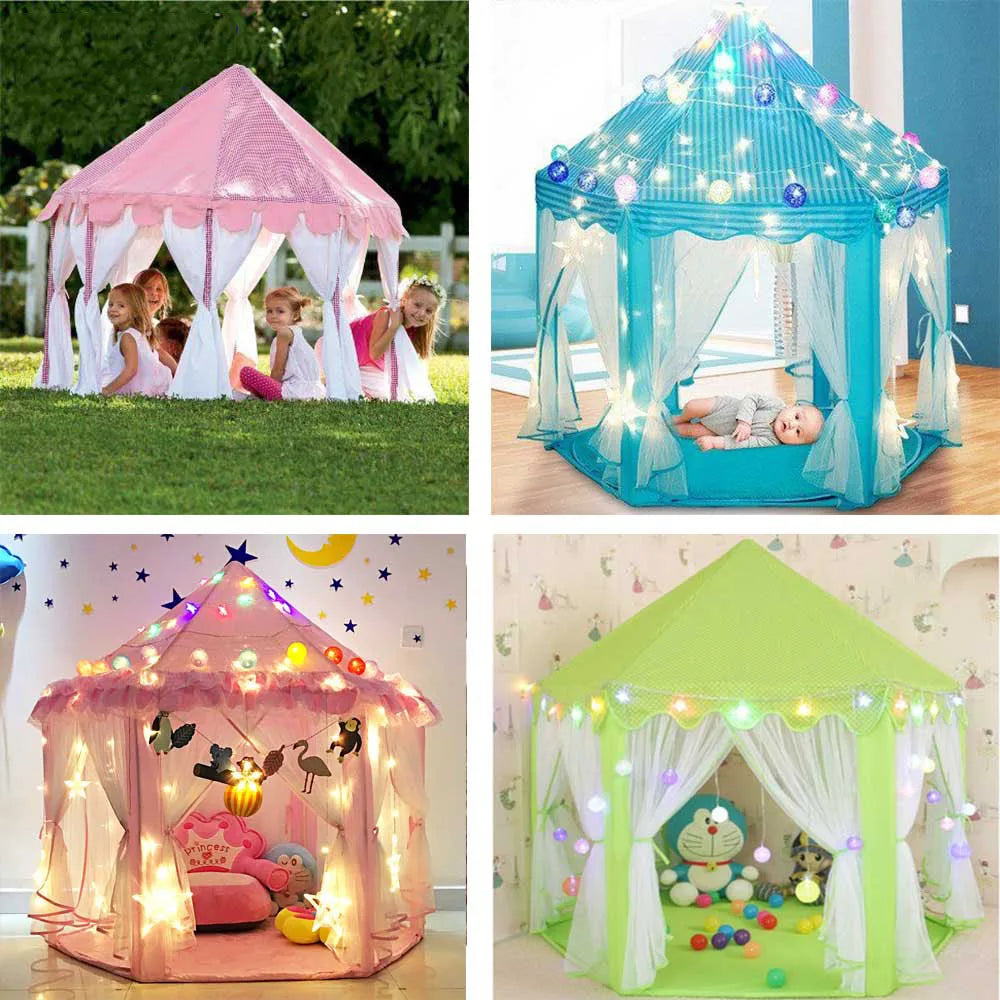 Large Kids Play Tent Princess Castle for Indoor and Outdoor Games Children Playhouse Ball Pit for Toddler