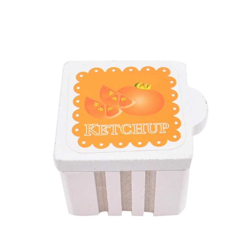 Magnetic Tool Kitchen Montessori Brain Game Toy Hamburger Play House Toys Simulation Seasoning Baking Toy Wooden Educational Toy