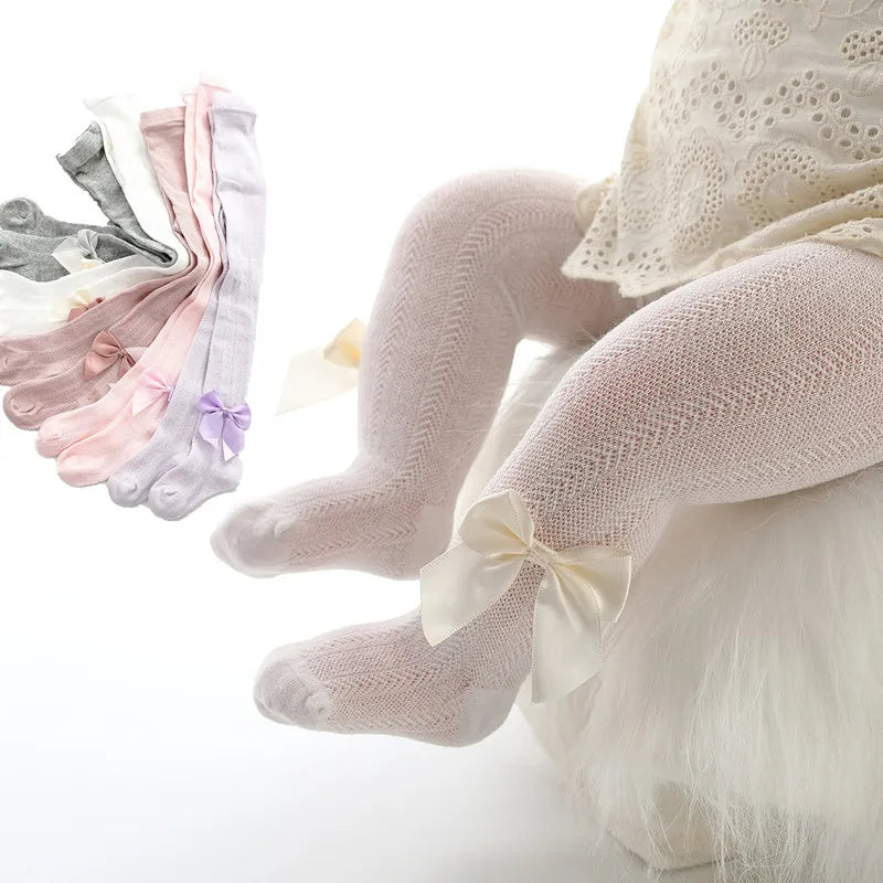 Summer New Baby Girl Pantyhose Mesh Kids Tight Bow Children's Pantyhose Thin Princess Girl's Bottom Pantyhose Tights