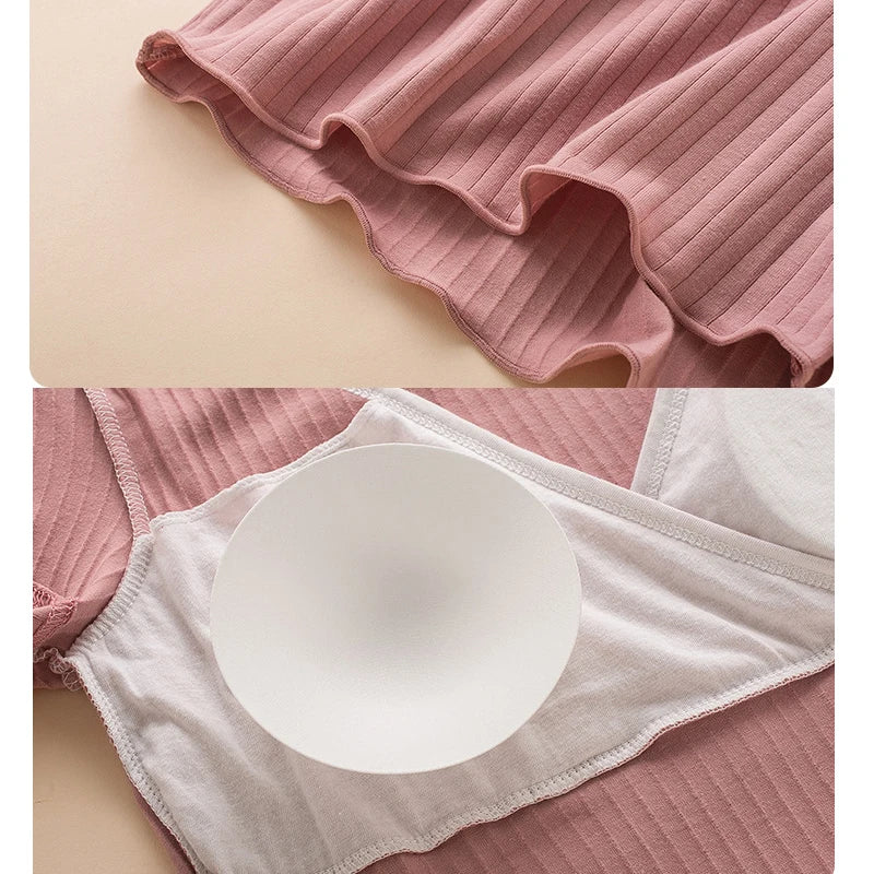 Maternity Summer Soft 95% Cotton Pyjamas with lift up Breastfeeding Nursing Sleepwear Lactation Clothes pijama maternidade