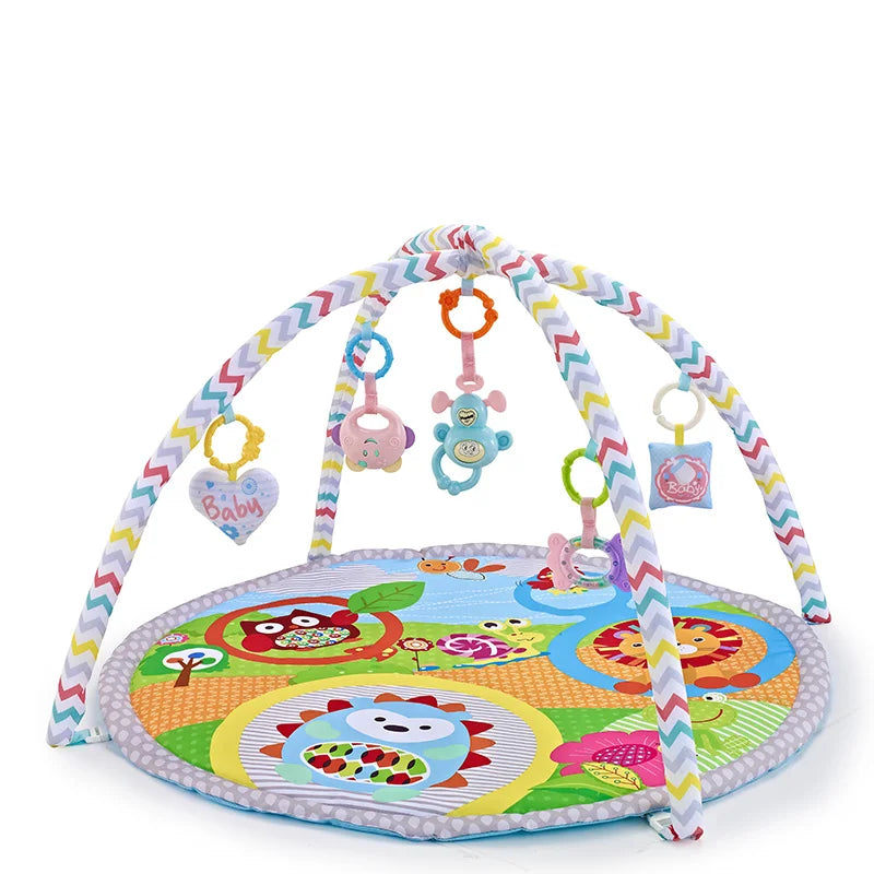Multifunctional Fitness Frame Round Play Crawling Mat For Babies 0-12 Months Puzzle Game Blanket