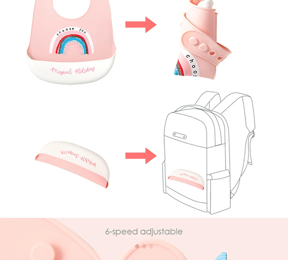 2021 Cute Baby Bibs Waterproof Silicone Bib Feeding Infant Newborn Cartoon Apron ToddlerX Adjustable Bib Burp Cloths with Pocket