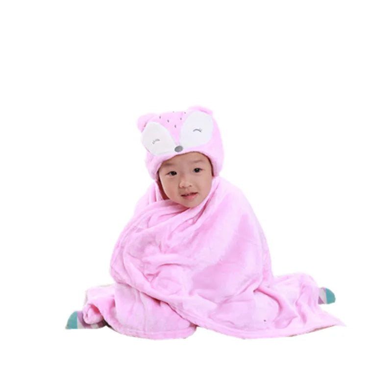 2024 New Flannel Baby Blanket 3D Animal 3D Cloak Children's Cartoon Bathtowel