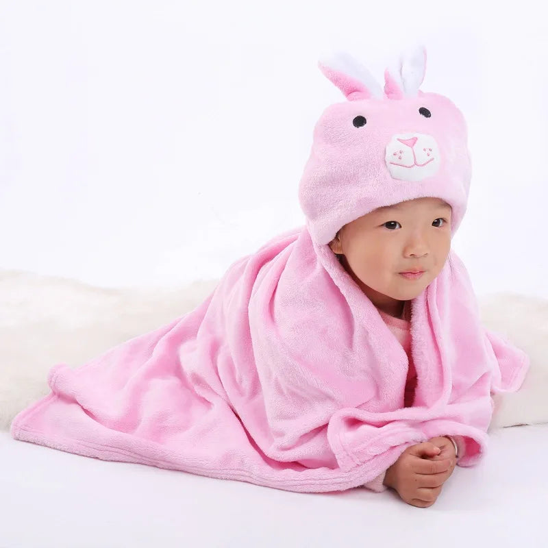 2024 New Flannel Baby Blanket 3D Animal 3D Cloak Children's Cartoon Bathtowel