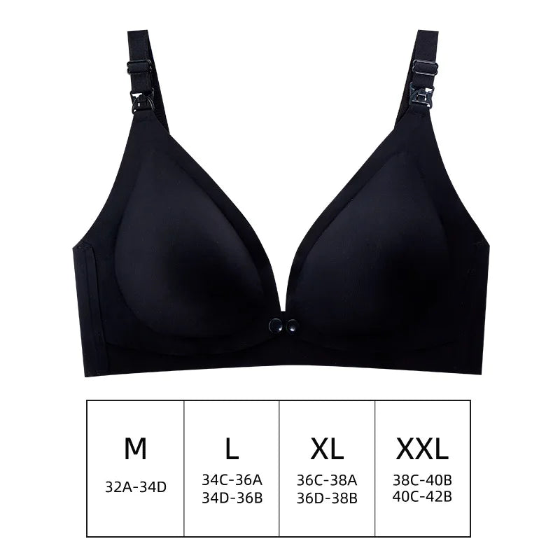 Nursing Bra Front Opening Wire Free Seamless Maternity Underwear Breathable Removable Foam Pads Model 01