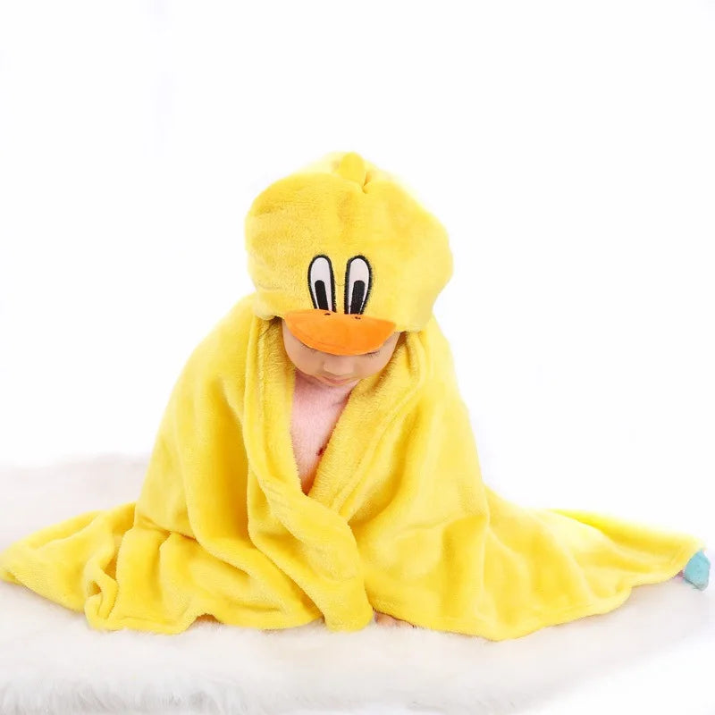 2024 New Flannel Baby Blanket 3D Animal 3D Cloak Children's Cartoon Bathtowel