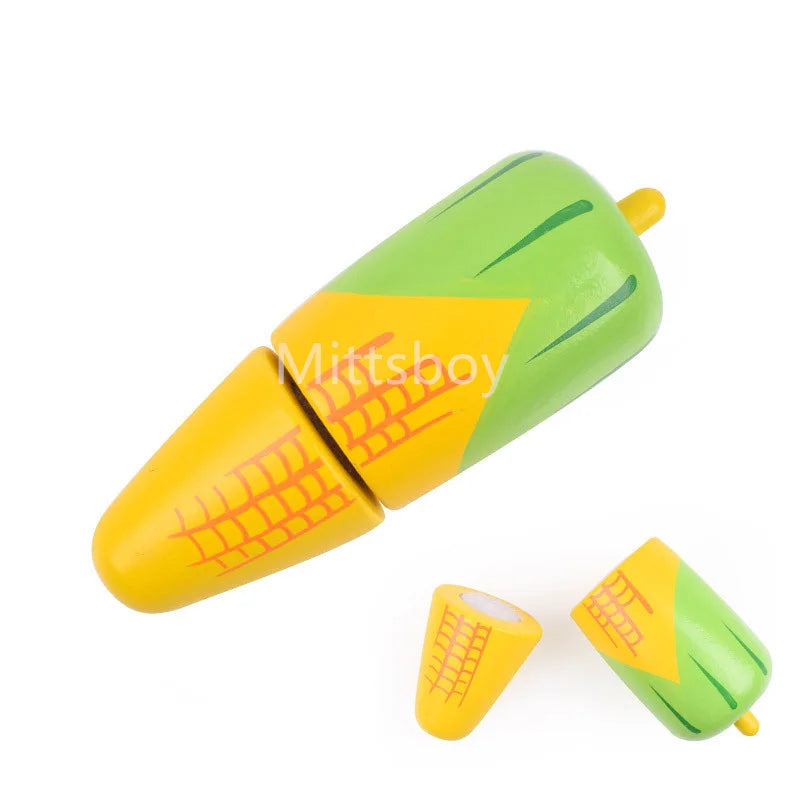 1Pcs Simulation Kitchen Cut Fruit Toys Paste Wooden Toy Chechele Food Fruit Vegetable Educational Toys Puzzle for Children Gifts