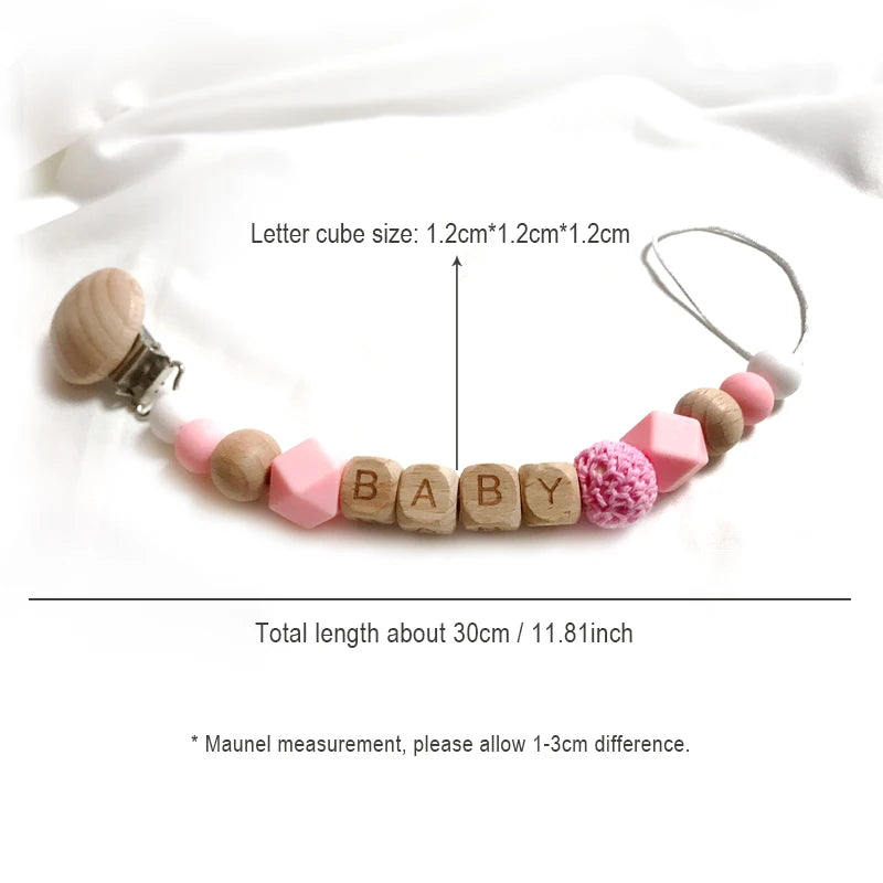 Baby Pacifier Clip Holder Free personalized name Food Silicone Teething With Newborn Gift Anti-drop Chain