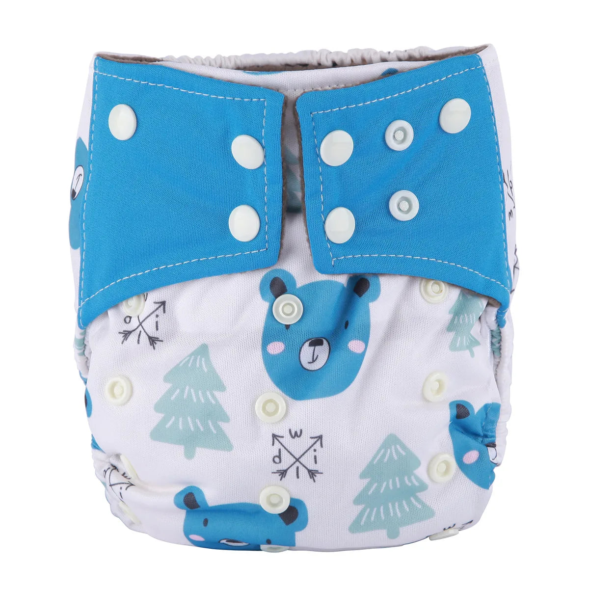 Baby Cloth Diaper Nappy Washable Reusable Double Gusset Bamboo Charcoal 3-15kg 8-36lbs No Inserts