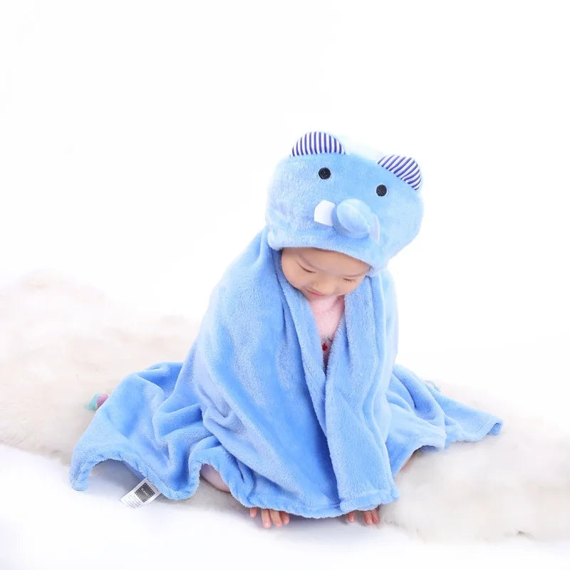 2024 New Flannel Baby Blanket 3D Animal 3D Cloak Children's Cartoon Bathtowel