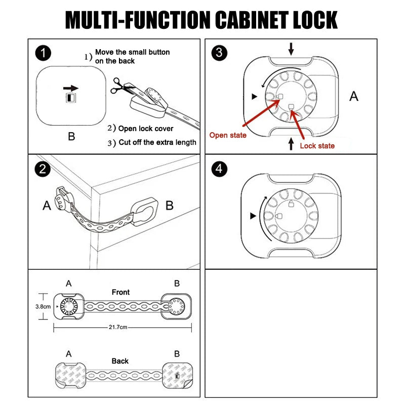 Child Safety Locks Baby Proof Cabinet Drawer Multifunction Plastic Safety Lock Safety Latches For Cabinet Door Drawer Childproof