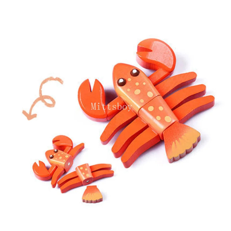 Montessori Wooden Educational Toy Animal Magnetic Play House Model MT01 For Imaginative Play