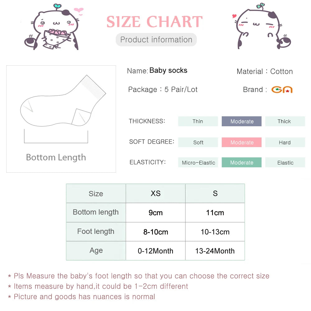 5 Pairs/Lot Baby Socks Newborns Infant Cute Cartoons Soft Cotton  Mesh Short Socks For 0-24 Month Boy Girl Babies Fashion Kids