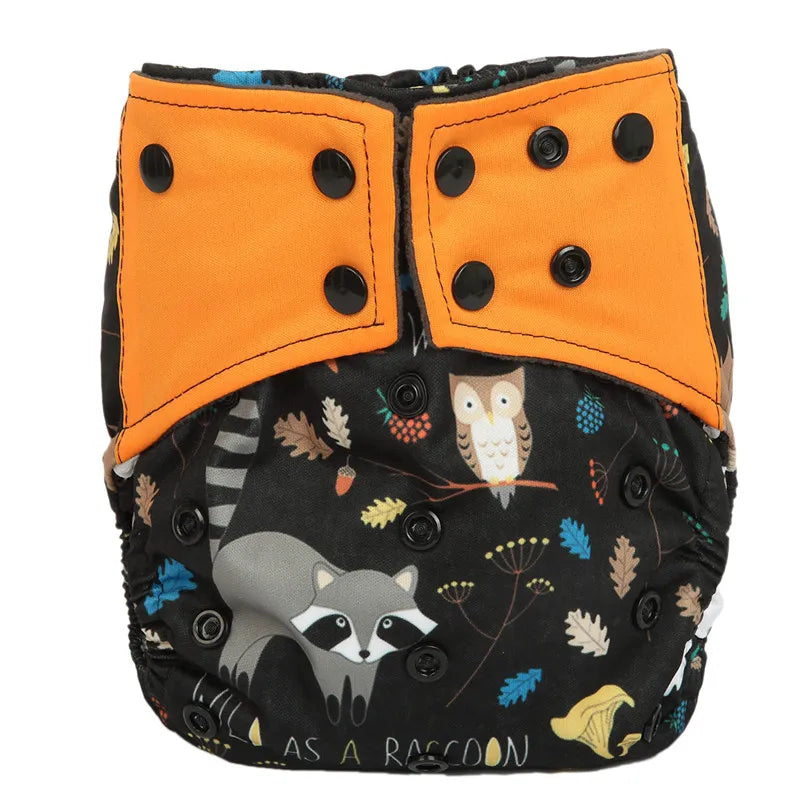 All In One Charcoal Bamboo Baby Cloth Diaper Nappy With Sewn Insert And Double Gussets Model 359815180201100