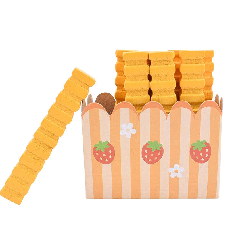 Educational Wooden Brain Game Toy for Kitchen Play Set with Hamburger Theme and Seasoning Accessories