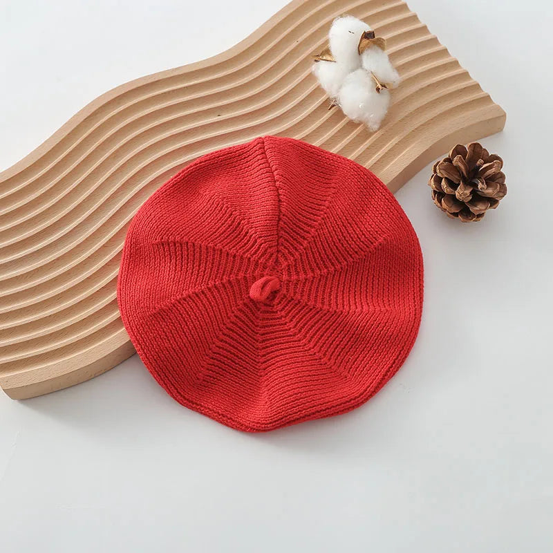 MILANCEL New Baby Knitting Berets Cotton Kids Cap Solid Newbron Korean Girls Hat