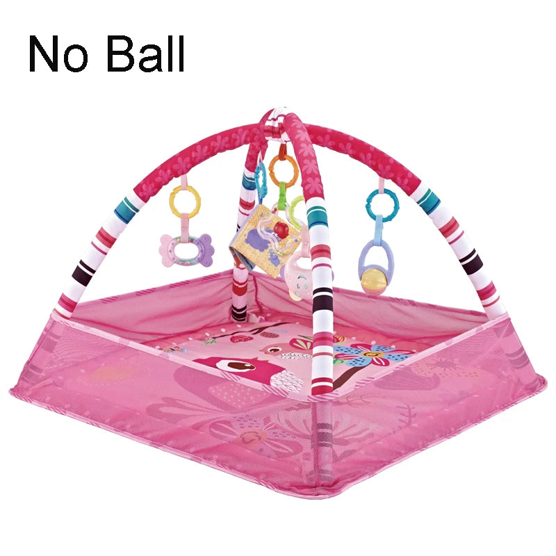 Multifunctional Fitness Frame Round Play Crawling Mat For Babies 0-12 Months Puzzle Game Blanket