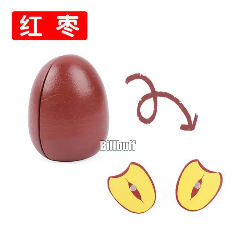 Montessori Wooden Magnetic Cutting Fruit Toy Banana Lemons Model Kitchen Educational Toy