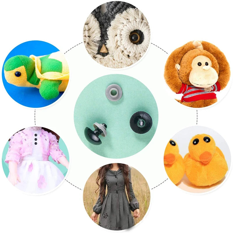 50Pcs 6-26MM DIY Eyeball Doll Accessories Colorful Plastic Craft Safety Eye for Teddy Bear Plush Toy Handmade Educational Toys
