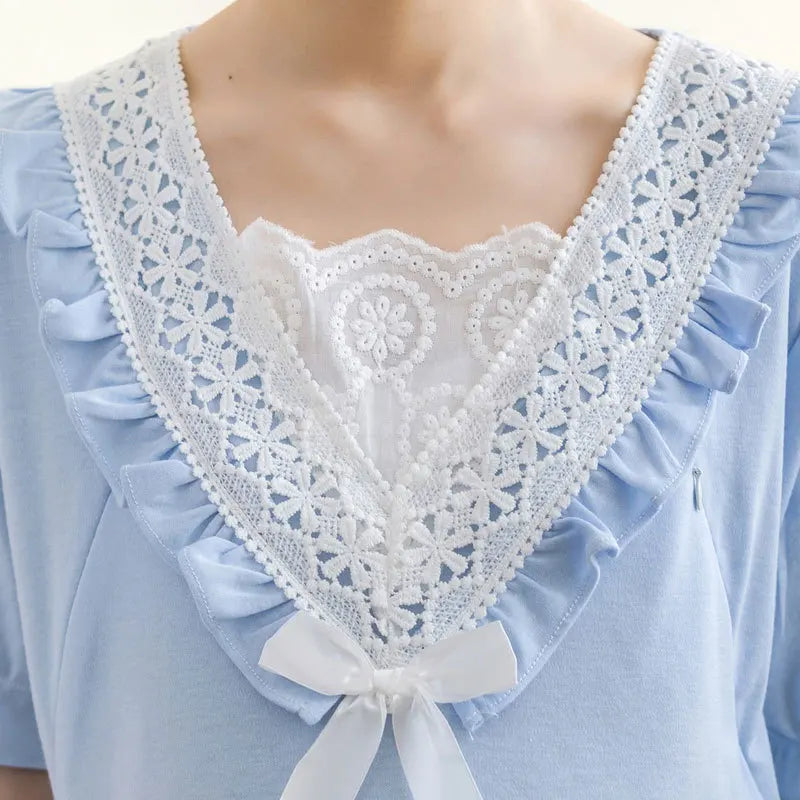 Summer Maternity Breastfeeding Nursing Nightgowns  Mothers Nightwear Breastfeeding Pajamas Pregnancy Dress Maternity Pajamas