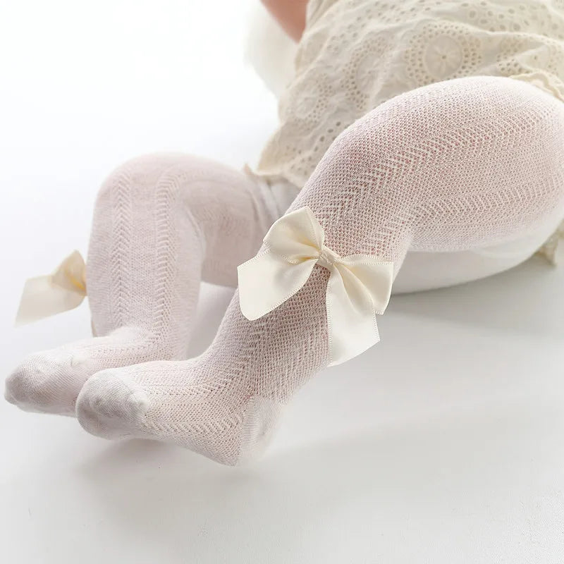 Summer New Baby Girl Pantyhose Mesh Kids Tight Bow Children's Pantyhose Thin Princess Girl's Bottom Pantyhose Tights