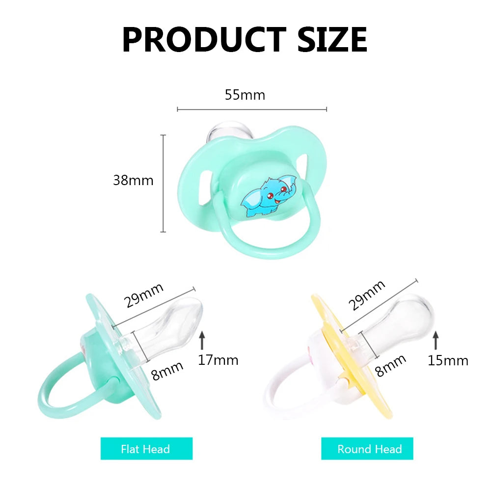 Detachable Design Cute Cartoon Silicone Baby Pacifier Nipple Soother Infant Teether Dustproof Lid Newborn Toddler Accessories