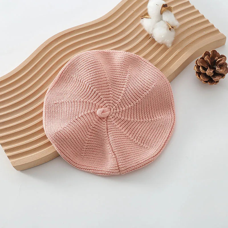 MILANCEL New Baby Knitting Berets Cotton Kids Cap Solid Newbron Korean Girls Hat