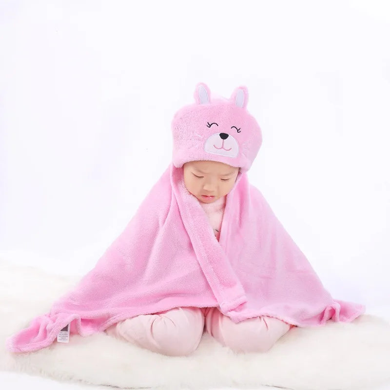 2024 New Flannel Baby Blanket 3D Animal 3D Cloak Children's Cartoon Bathtowel