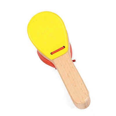 Montessori Wooden Orff Percussion Instrument Castanets Hand Clappers For Babies Educational Toy 1Pcs
