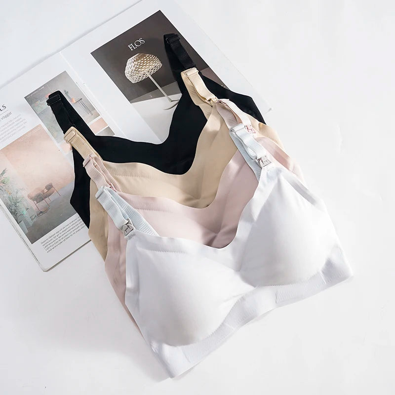 Comfortable Seamless Breast Feeding Bra Wire Free Nursing Bra Front Opening Maternity Special Breastfeeding Underwear Breathable