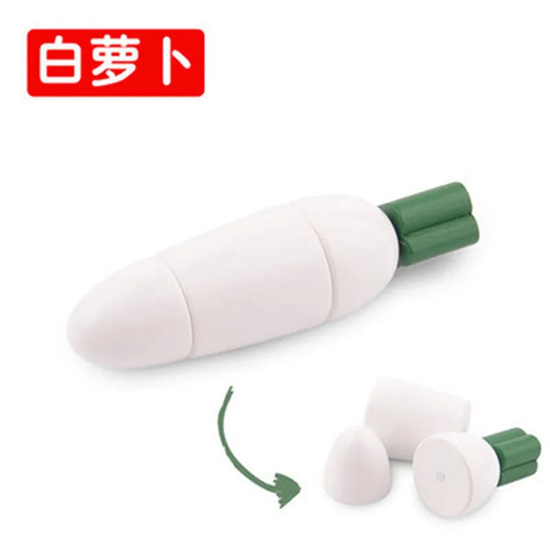 Chechele Montessori 3D Vegetable and Fruit Wooden Kitchen Toy Model Veg3D for Children Coordination Educational Toy