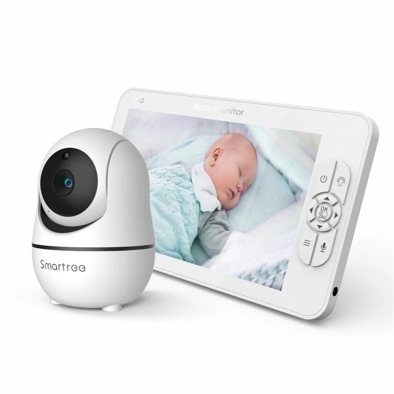 SM70V2  1080P HD Split Screen Video Baby Monitor No WiFi, Baby Camera Monitor, Hack Proof, Remote Zoom/Pan/Tilt, 4000mAh Battery