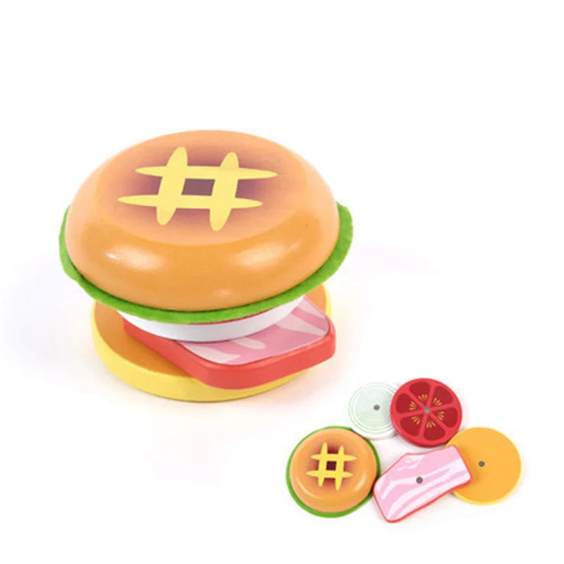 1Pcs Wooden Magnetic Chechele Montessori Simulation Play House Vegetable Biscuit Bread Baking Toys Wooden Educational Toys Gifts