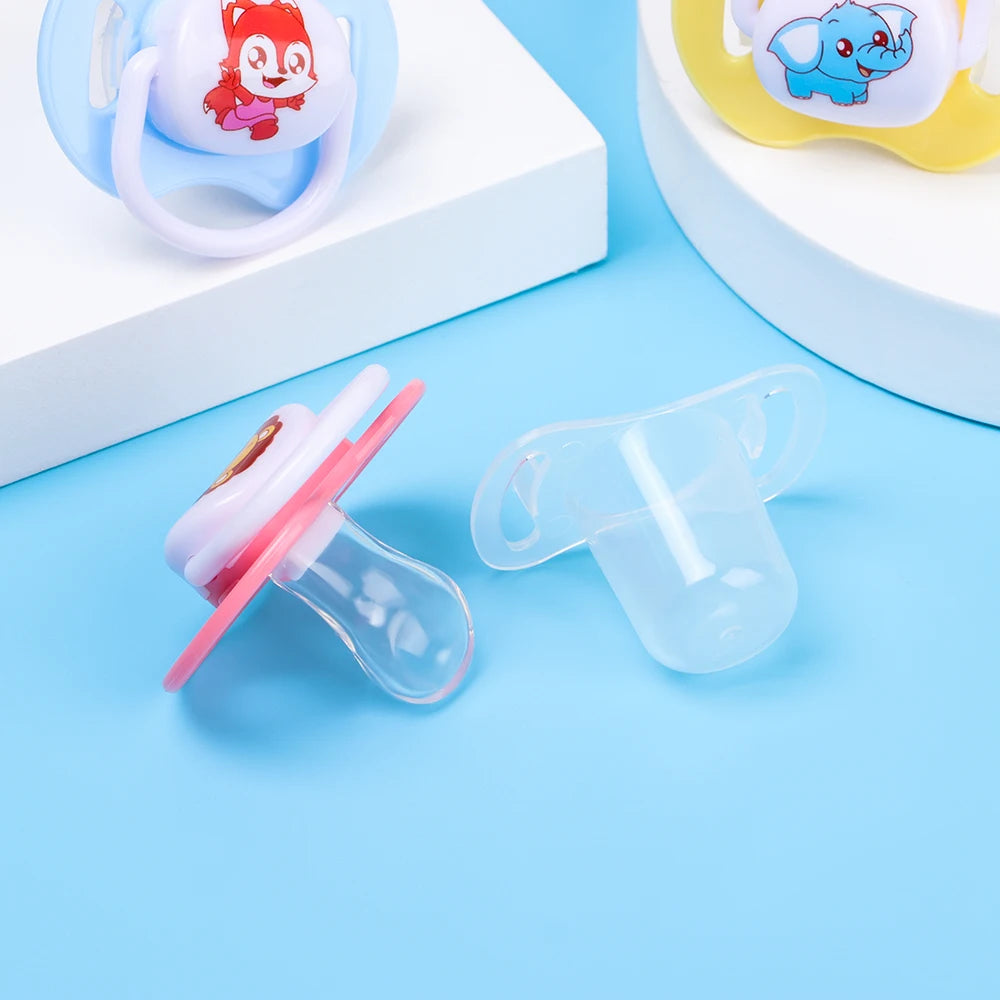 Detachable Design Cute Cartoon Silicone Baby Pacifier Nipple Soother Infant Teether Dustproof Lid Newborn Toddler Accessories