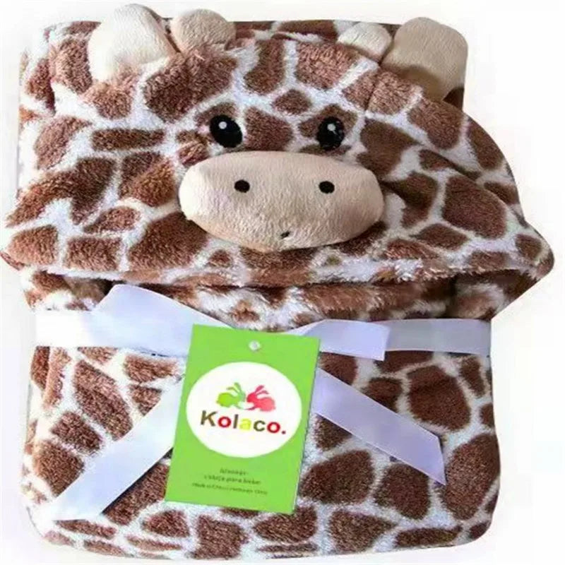 2024 New Flannel Baby Blanket 3D Animal 3D Cloak Children's Cartoon Bathtowel