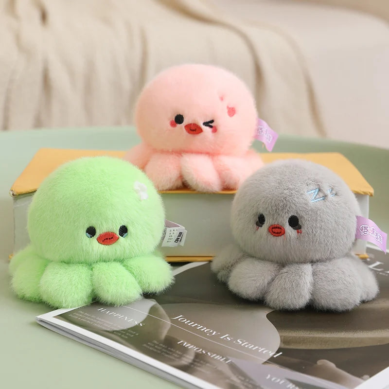 Cute 10cm Octopus Plush Pendant Toys Soft Stuffed Sea Animal Doll Kawaii Keychain Bag Decoration Small Holiday Child Gifts