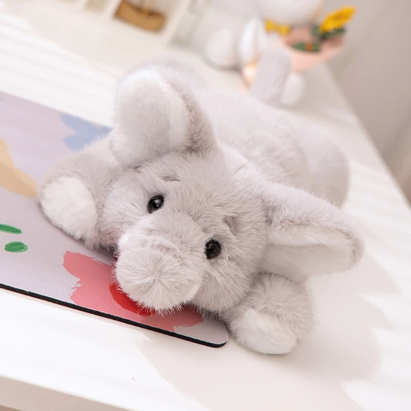 Fluffy Cute Nordic Style Plush Elephant Toy Lovely Lying Elephant Appease Toy Stuffed Soft For Girls Xmas Gift