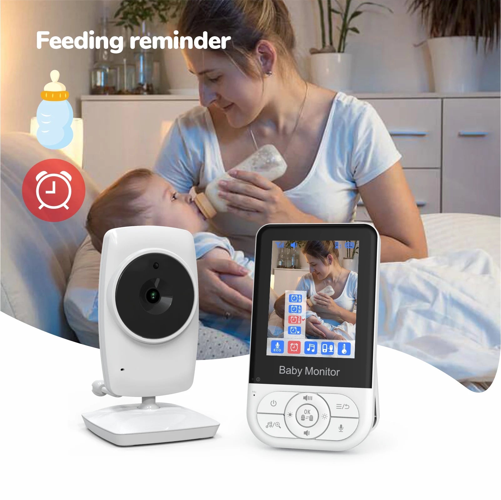2.8inch 720P Baby Monitor with Camera  2.4G NO WIFI 30 Hours Two-way Communication Night Vision Video Baby Monitor