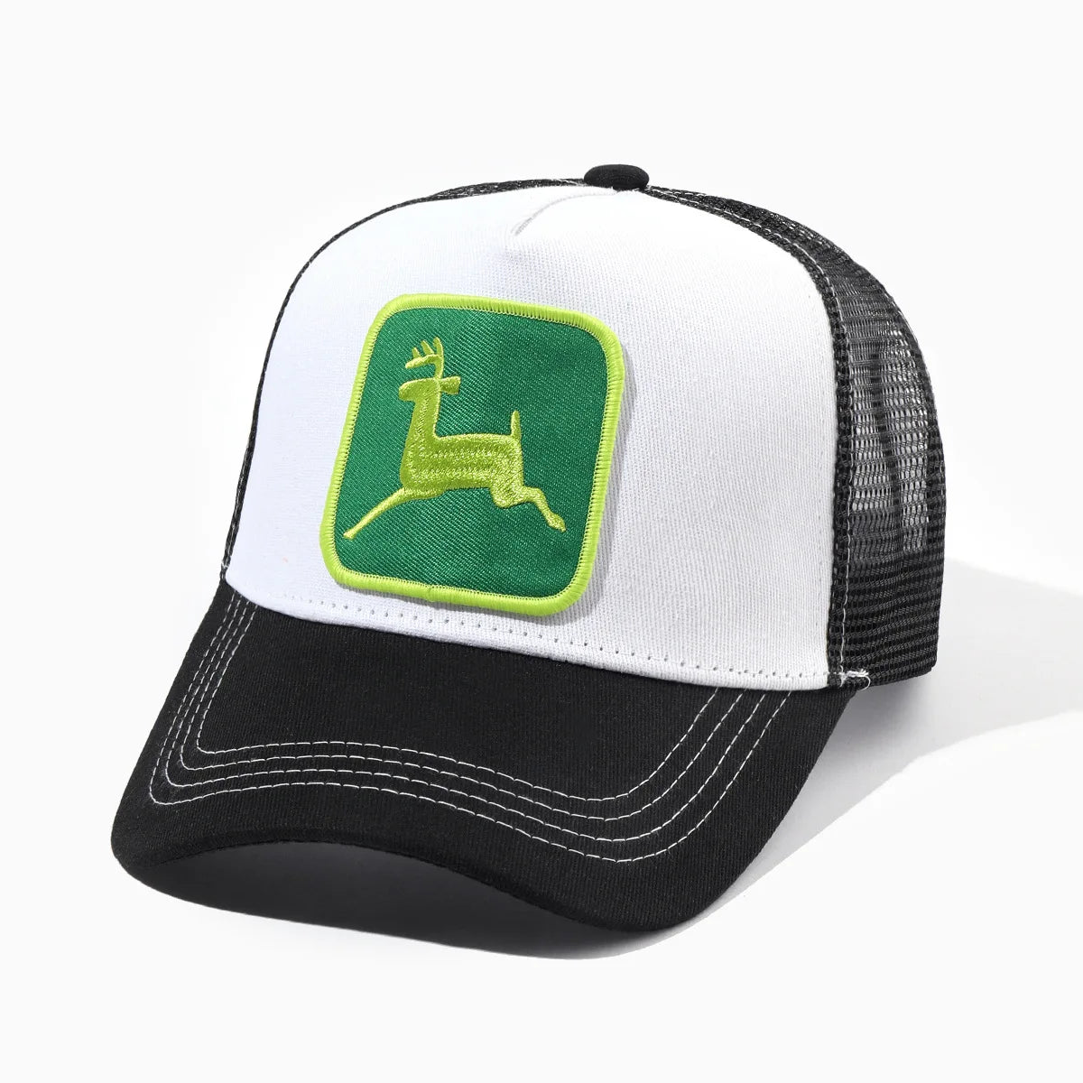 Elk Embroidery Duckbill Cap For Women Sun Protection Wide Brim Adjustable Mesh Cap Ekdb