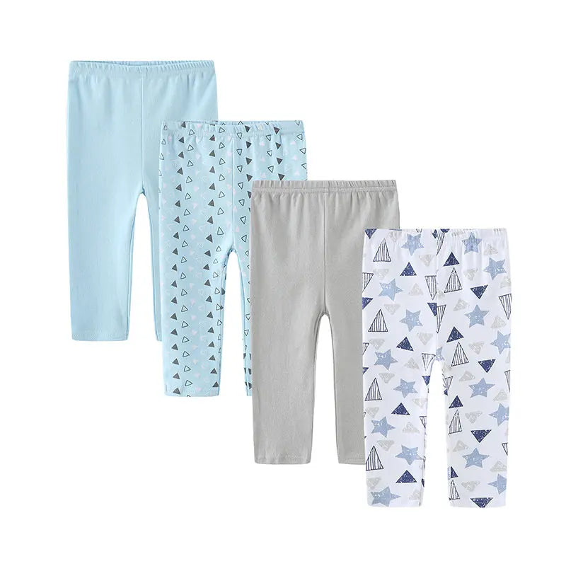kiddiezoom 4 PCS/Lot  Four Seasons Unisex Newborn Baby Boy Girl Pants 100%Cotton Soft Baby trousers