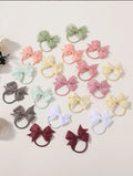 20Pcs/lot 2.1-Inch Lovely Bowknot Hairband Ribbon Head Rope Kids Hair Accessories Boutique Headwear for Girls Wholesale Gift
